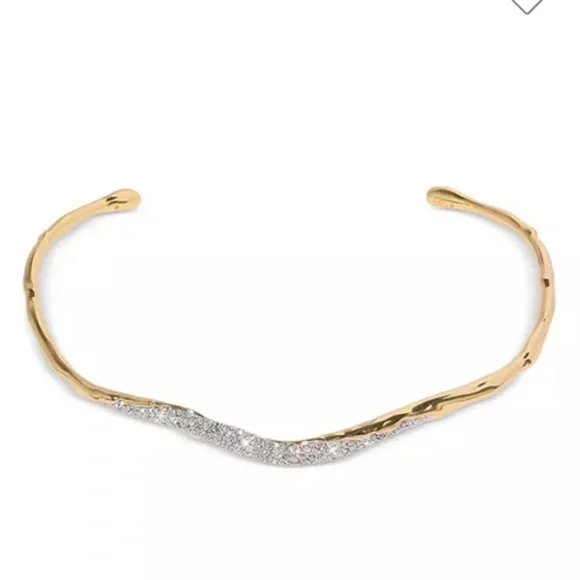 ALEXIS BITTAR • Solanales Gold Crystal Skinny Collar Necklace